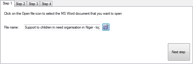 Step 1 - select the document you want to import