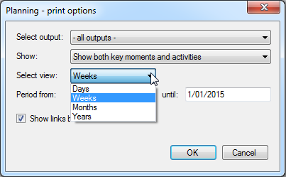Printing options - select timeframe