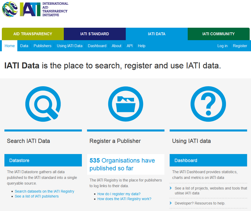 The Data section on the IATI website